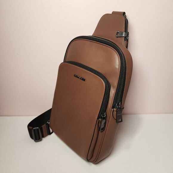 NWT COACH CO911 ETHAN PACK BAG Saddle Brown Leather QBSD BACKPACK - Picture 4 of 7